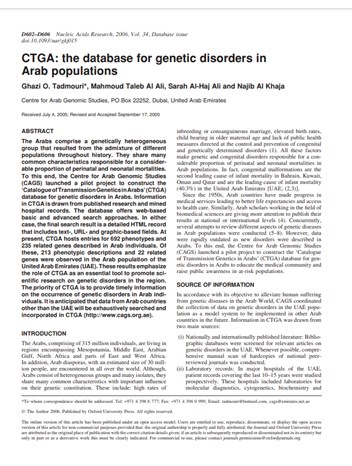 CTGA: the database for genetic disorders in Arab populations